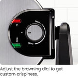 Chefman Rotating Belgian Waffle Maker, 180° Flip Iron w/ Non-Stick Plates, Adjustable Timer, Locking Lid, & Drip Plate, Space Saving Storage, Mess-Free Breakfast, Stainless Steel/Black Chefman