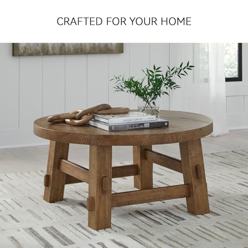 Signature Design by Ashley Mackifeld Round Coffee Table, Warm Brown Signature Design by Ashley