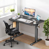 48 x 24 in Electric Standing Desk - Memory Height Adjustable Ergonomic Sit-to-Stand Rising Computer Table Gaming Workstations with 2 Hooks and Wire Hole for Home Office, Black SageNest