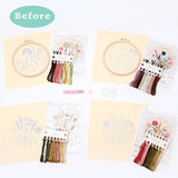 REEWISLY Embroidery Kit for Beginners 4 Sets, Hand DIY Cross Stitch Kits,2 pcs Embroidery Hoop,4 pcs Plants Flowers Embroidery Patterns and Threads,Easy for The Embroidery Beginners to Learn…