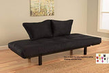 Best Futon Lounger Sit Lounge Sleep Smaller Size Furniture is Perfect for College Dorm Bedroom Studio Apartment Guest Room Covered Patio Porch. Key Kitty Key Chain Included. (Black) Kodiak Furniture