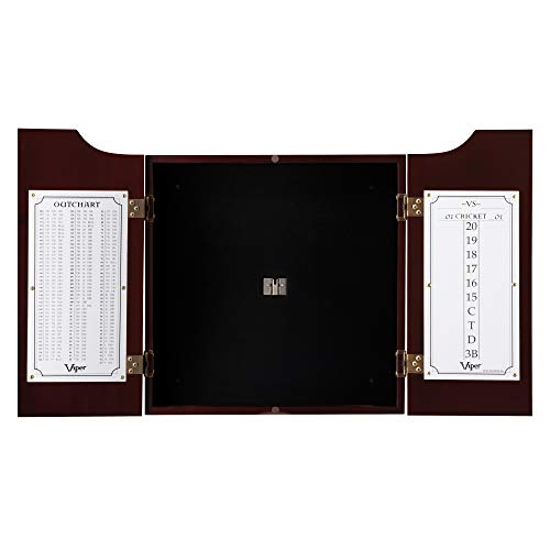 Viper Hudson Sisal/Bristle Steel Tip Dartboard Cabinet, Mahogany Finish Viper