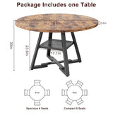 Jocoevol 51'' Round Dining Table for 6,Kitchen Dining Room Circle Dinner Pedestal Table,Space Saving Wood Kitchen & Dining Room Furniture (Vintage, 51In) Jocoevol