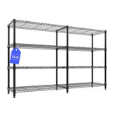 GarveeHome 70.8" W Storage Shelves Metal Shelving Unit, 1060 LBS Heavy Duty Wire Shelving 4-Tier L-Shaped Storage Rack with Adjustable Shelf for Pantry Kitchen Corner Bedroom GarveeHome