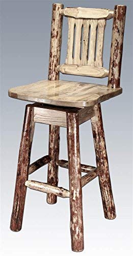 Montana Woodworks Barstool with Back and Swivel Montana Woodworks