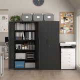 FATIGOS 72''H Tall Metal Garage Storage Cabinet with Lock, Metal Storage Cabinets with Doors and 4 Adjustable Shelves, Heavy Duty Steel Locker for Garage, Warehouse, Home Office, Black FATIGOS