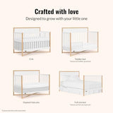 Dream On Me Owen 5-in-1 Convertible Full-Size Baby Crib in Vintage White Oak, GreenGuard Gold & BSA, Converts to Toddler, Day, & Full-Size Bed Non-Toxic Paint, Safe Sleep Environment
