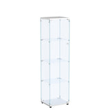 Zipzop Contemporary 4-Shelf Glass Display Cabinet with Door - Modern Curio Cabinet for Living Room, Bedroom, and Home Office Zipzop