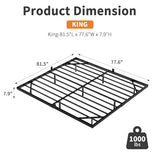 HOMBCK Floating Bed Frame King with LED Lights, Industrial Style Metal Bed Frame, No Box Spring Needed, Easy to Assemble, Noise Free HOMBCK