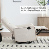 Kolavess Swivel Rocker Recliner Chair for Adults, Nursery Rocking Chair with Heat and Massage, Glider Reclining Chair for Small Space Living Room Bedroom, Beige