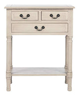 SAFAVIEH Home Collection – Primrose Greige Console Table with Three Drawers & Shelf, Classic Contemporary Storage Console, Compact Entryway Design (CNS5707D) SAFAVIEH