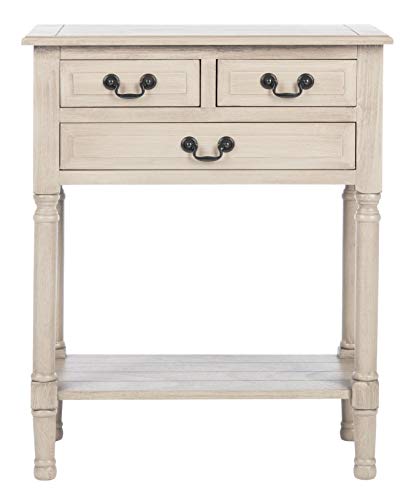 SAFAVIEH Home Collection – Primrose Greige Console Table with Three Drawers & Shelf, Classic Contemporary Storage Console, Compact Entryway Design (CNS5707D) SAFAVIEH