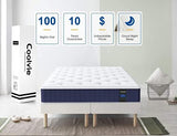 Coolvie Twin Mattress, 10 Inch Twin Size Hybrid Mattress, Individual Pocket Springs with Memory Foam, Bed in a Box, Cooler Sleep with Pressure Relief and Support Coolvie