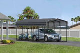 Arrow Carports Galvanized Steel Carport, Full-Size Metal Carport Kit, 12' x 24' x 9', Charcoal Arrow Shed