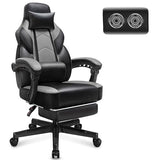 Meilocar Gaming Chair for Adult, Computer Chair with Footrest Video Game Chair Big and Tall Gaming Chair with Massage Lumbar Support, Adjustable Height and 360° Swivel Seat(Grey) Meilocar