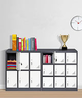 MAYROY Metal Locker Office Storage Locker Home Steel Locker School Storage Organizer, Storage Cabinet for Kids Students Employee (Gray, W6D) MAYROY