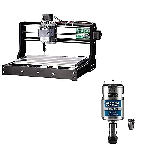 Genmitsu CNC 3018-PRO Router Kit Milling Engraving Machine + GS-775M 20000RPM 775 CNC Spindle Motor with ER11 Collet Set - WoodArtSupply