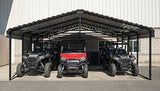 Arrow Carports Galvanized Steel Carport, Double Car Metal Carport Kit, 20' x 20' x 7', Charcoal Arrow Shed