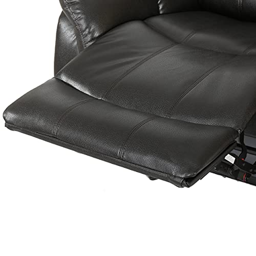 Christopher Knight Home GDFStudio Great Deal Furniture Merit Black Leather Recliner/Glider Chair GDFStudio