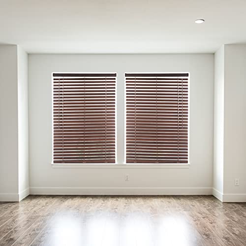 Achim Home Furnishing Cordless GII Luna 2" Slat Mahogany Venetian Window Blinds 39" W x 64" L PowerSellerUSA