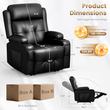 TOMOSLTER Home Theater Seating Power Recliner Chair, Massage Reclining Sofa with Cup Holders, Wall Hugger RV Recliners,145° Adjustable Recline & Pockets for Movie Room(Black, Single Chair)