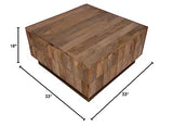 The Urban Port 33-Inch Lift Top Storage Trunk Coffee Table, Square, Mango Wood, Natural Brown TUP THE URBAN PORT