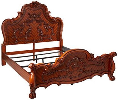 Acme Dresden Wooden King Panel Bed in Cherry Oak