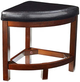 Roundhill Furniture Cylina Solid Wood Glass Top Round Dining Table with 4 Chairs Roundhill Furniture