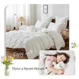 Simple&Opulence 100% Linen Duvet Cover Set, 3 PCS Natural French Flax White Duvet Cover Queen Size, Breathable Soft Comfy Linen Bedding Comforter Cover with 2 Pillowcases(White, 88"x92") Simple&Opulence