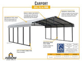 ARROW CPH202007, 20x20, Eggshell Carports, 20' x 20' Arrow
