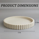 LIN CHUAN Decorative Coffee Table Tray, 11" Round Resin Coffee Table Centerpiece Tray for Home Decor, Modern Organizer for Living Room, Console or Dresser, Beige LIN CHUAN
