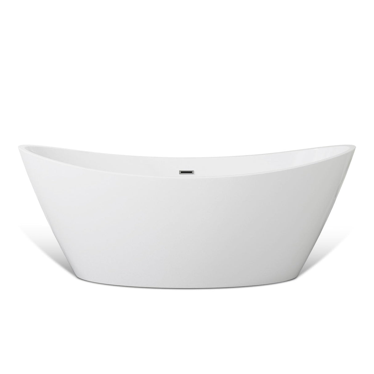 Empava Luxury 67 inch Acrylic Freestanding Bathtub Contemporary Soaking Tub with Overflow and Drain White BT518 Empava