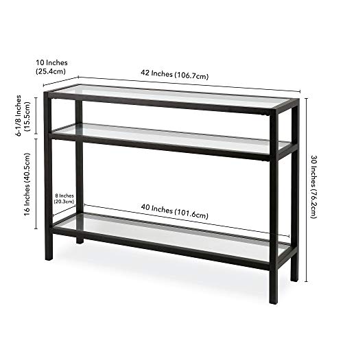 Henn&Hart 42" Wide Rectangular Console Table in Blackened Bronze, Entryway Table, Accent Table for Living Room, Hallway Henn&Hart