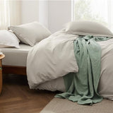 Bedsure Duvet Cover King Size with Fitted Sheet - 4 Pieces Prewashed Polyester Extra Soft Bedding Set, Includes 1 Duvet Cover 104''x90'' with Zipper Closure, 2 Pillow Shams, 1 Fitted Sheet, Linen Bedsure