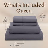 Utopia Bedding Queen Size Sheet Set – 4 Piece Bed Sheets, Soft and Breathable Microfiber, Includes 1 Fitted Sheet, 1 Flat Sheet and 2 Pillowcases – Oeko Tex (Grey) Utopia Bedding