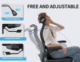 TRALT Ergonomic Office Chair - Desk Chair with Wave High Back Adjustable Lumbar Support Computer Chair - Gaming Chairs Mesh Backrest and PU Leather Seat for Home Reading Chairs to Adults(Black) TRALT