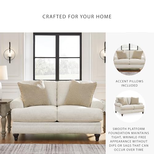 Signature Design by Ashley Valerani Classic Loveseat for Living Room, Beige Signature Design by Ashley
