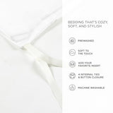 Lush Decor Hampton Double Flange Embroidered Contrast Edge Cotton Duvet Cover Set, 3 Piece Set, Full/Queen, White & Black - Hotel Bedding Set - Black Trim - White Duvet Cover - Minimalist Decor Lush Decor