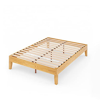 ZINUS Moiz Deluxe Natural Wood Platform Bed Frame - Queen Size, Easy Assembly, No Box Spring Needed - WoodArtSupply