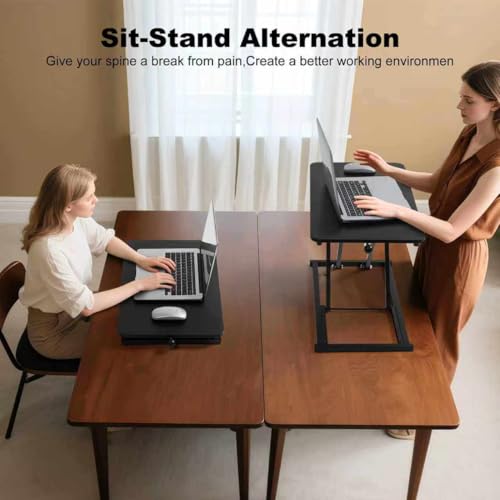 Raathionty Adjustable Height Standing Desk Converter, Keyboard Riser for Stand Up Desk Riser, Computer Keyboard Stand for Desktop, Computer Workstations for Home Office Raathionty