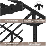Yaheetech 14 Inch Tall Metal Bed Frame Queen Platform Bed Frame with Storage Space,Sturdy Slat Support,Easy Assembly,No Box Spring Needed,Black Yaheetech