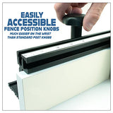 Peachtree Woodworking 32 inch Deluxe Router Table Fence with Featherboard •1/4 inch Aluminum Shims •Aluminum Extruded L Fence with Shim Offset Peachtree Woodworking