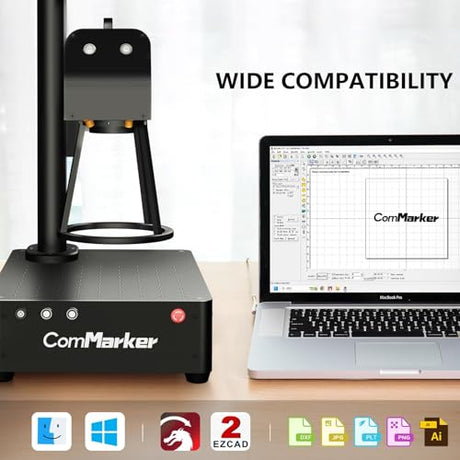 ComMarker B4 30W Fiber Laser Engraver,LightBurn Compatible Laser Engraving Machine with 2Lens,Fiber Laser Marking Machine for Jewelry,Sliver,Gold,Tumblers ComMarker