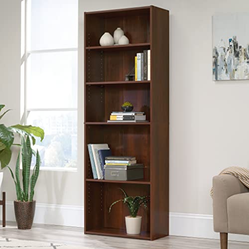 Sauder Beginnings 5-Shelf Bookcase in Brook Cherry Finish - WoodArtSupply