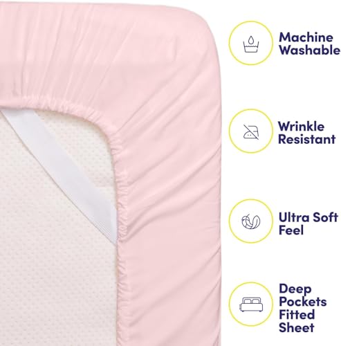 Full Size Bed Sheets - 6 Piece 1500 Supreme Collection Fine Brushed Microfiber Deep Pocket Full Sheet Set Bedding - 2 Extra Pillow Cases, Great Value, Full, Pale Pink Sweet Home Collection