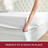 Mellanni Twin Fitted Sheet - Iconic Collection Bedding Sheets with up to 16 inch Deep Pocket - Soft & Cooling - Fade & Stain Resistant - 1 PC (Twin, White) Mellanni