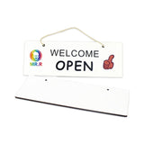 MR.R 2 Pieces Sublimation Blanks MDF Rectangle Door Plaque Hanger Home Wall Door Decor,11x4 inch MR.R