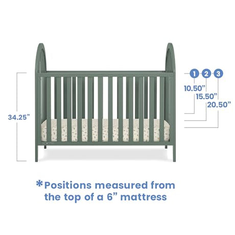 Delta Children Milano 4-in-1 Convertible Crib - Greenguard Gold Certified, Grassy Glen Delta Children
