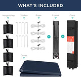 Best Choice Products 12x12ft 1-Person Setup Pop Up Canopy Tent Instant Portable Shelter w/ 1-Button Push, Case, 4 Weight Bags - Navy Blue Best Choice Products