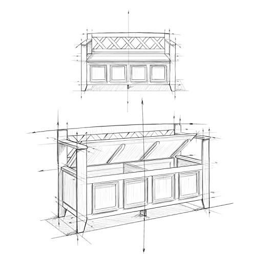 Amherst Solid Wood 48-Inch Entryway Storage Bench in Antique White - WoodArtSupply